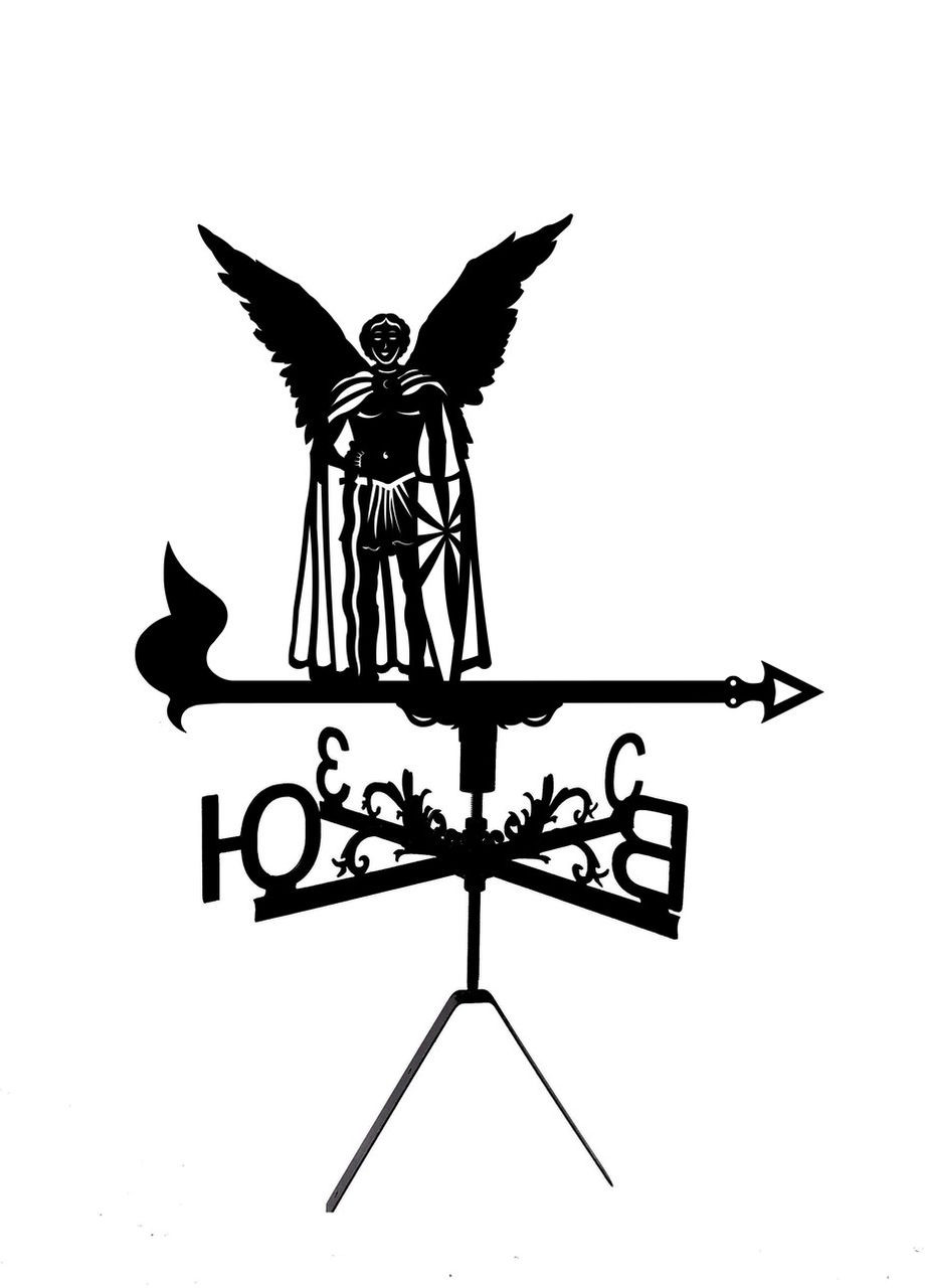 Флюгер на дом Архангел Гавриил из металла 3 мм, флюгер на крышу No Brand (368896438)