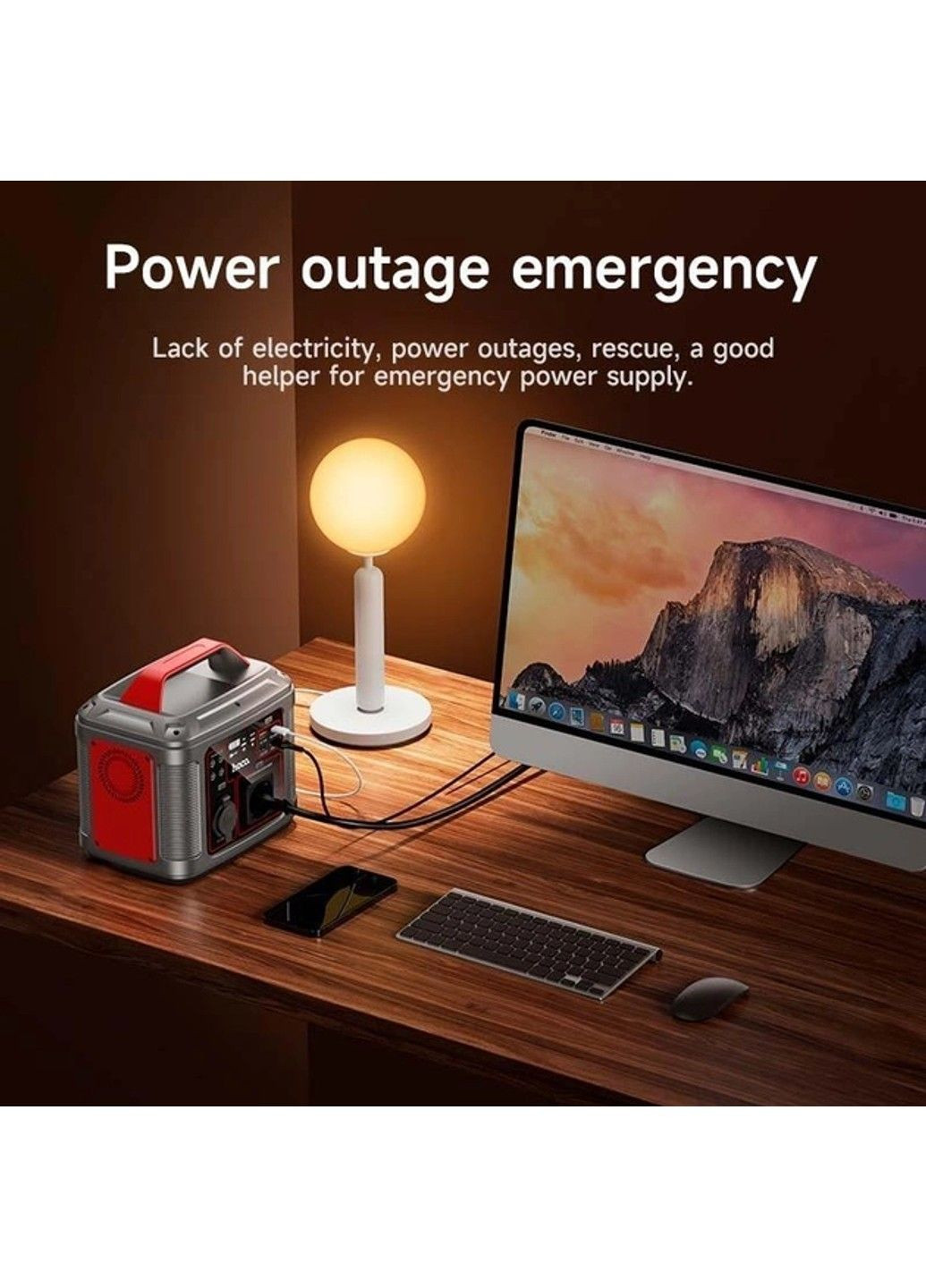 Портативная зарядная станция Hoco DB28 80000mAh (300W) Cеро-красная No Brand (332634768)