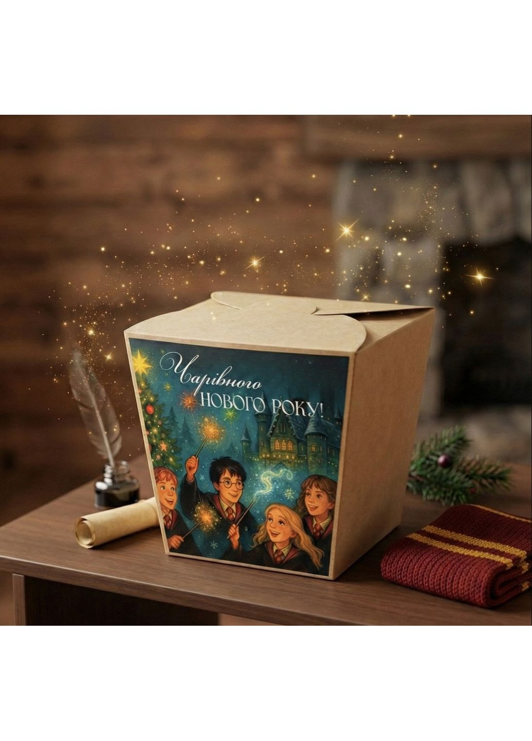 Шоколадний набір Чарівного Нового Року з Гаррі Потером Крафт Чорний Shokolife (372445149)