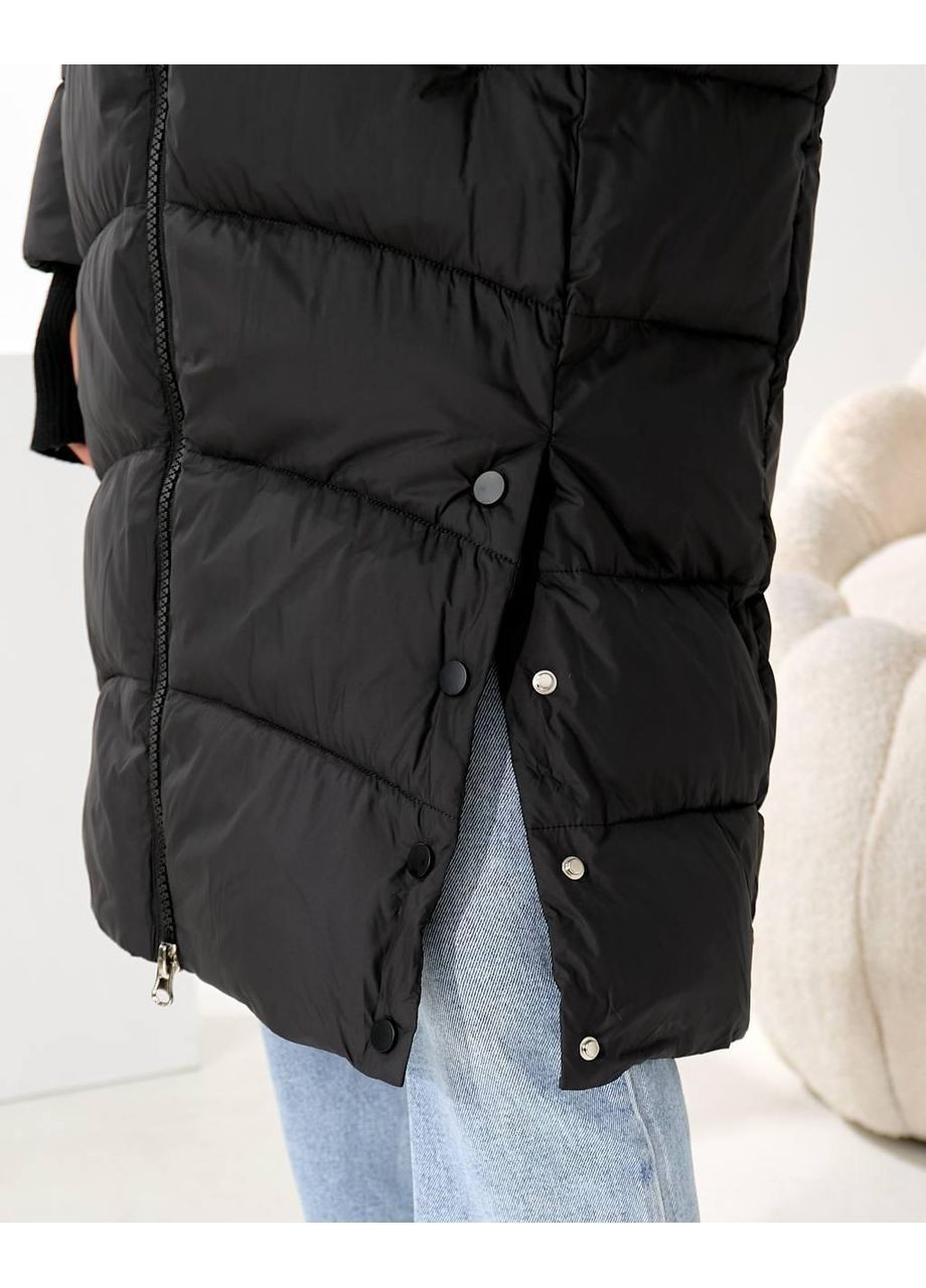 Черная зимняя стильная куртка No Brand