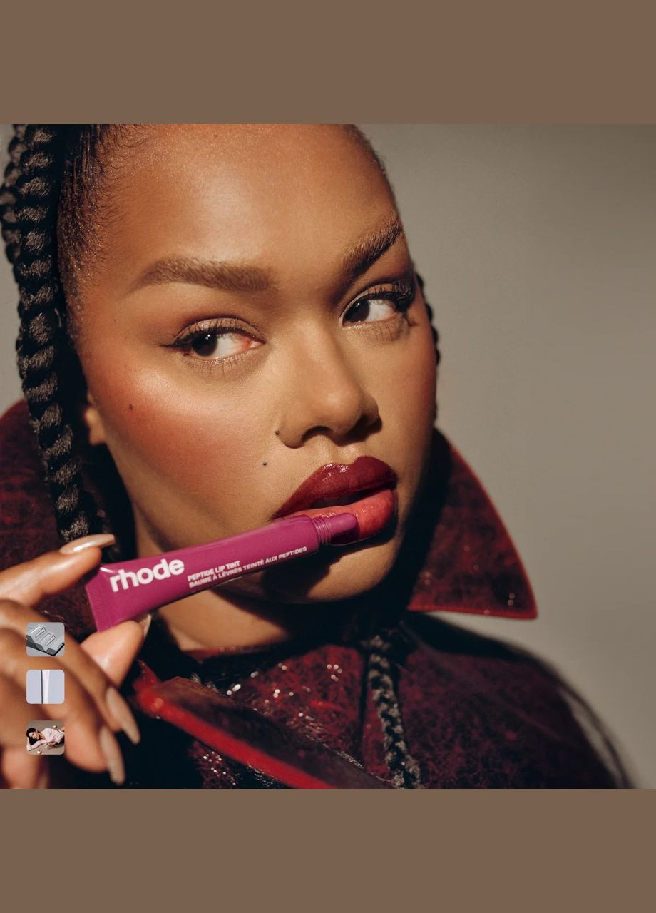 Пептидный бальзам для губ, тинт "Raspberry jelly" a ripe, juicy raspberry scented peptide lip tint Rhode (368297526)