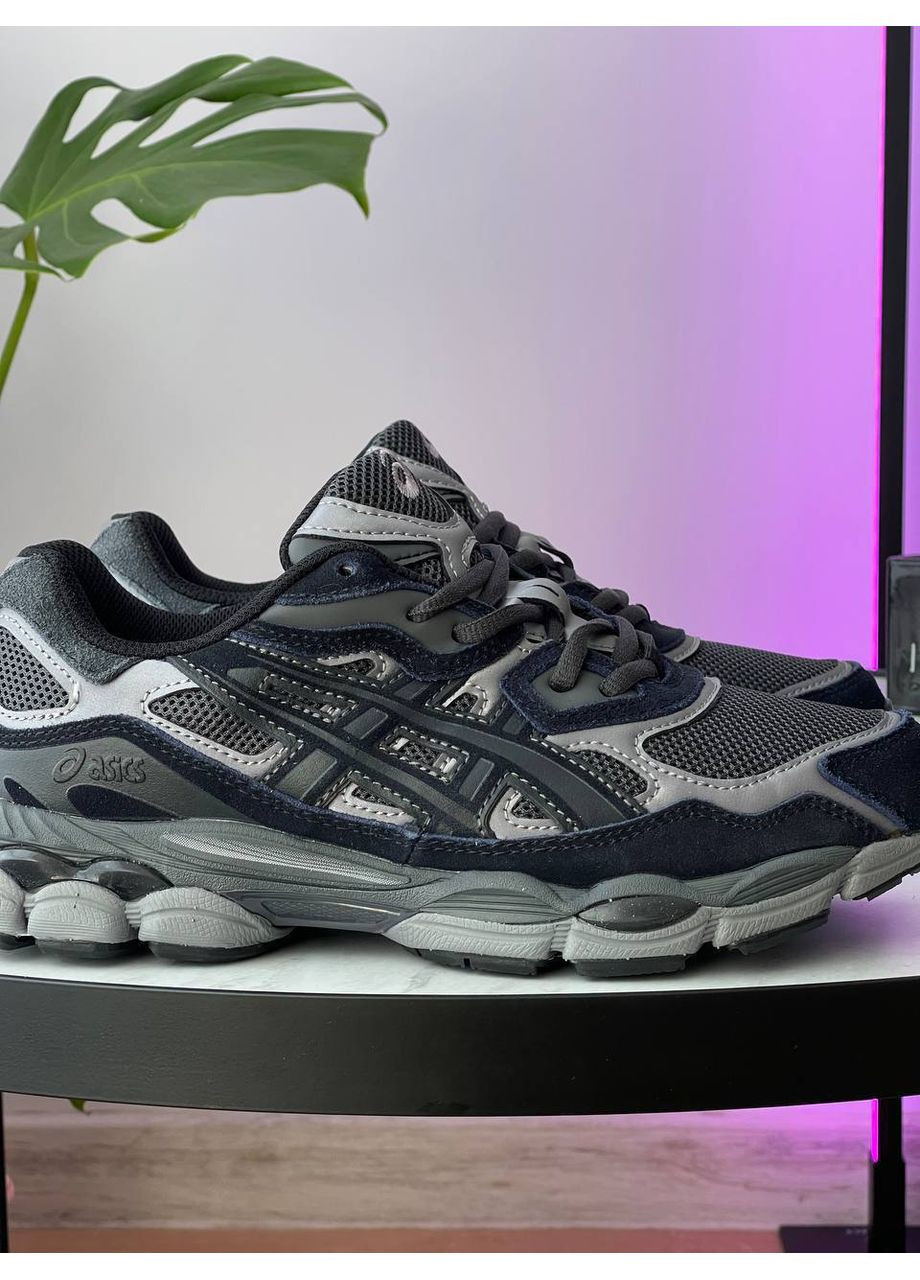Сірі Осінні кросівки чоловічі і жіночі asics gel-nyc gray black | асікс гель-нюк сірі чорні No Brand