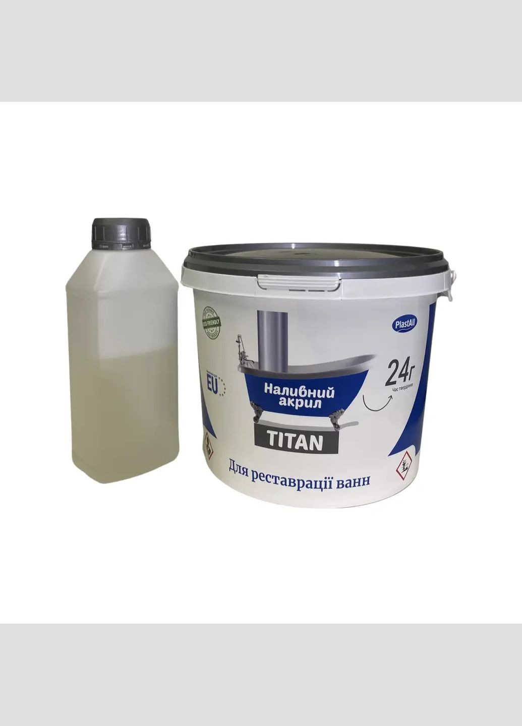Рідкий акрил для реставрації ванн Titan 1.5 м кольоровий з набором для реставрації ванн Оригінал Plastall (363131334)