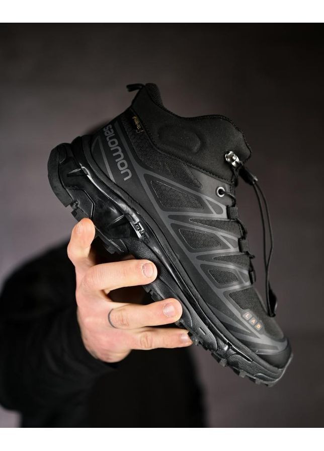 Чорні Зимовий термо кросівки salomon statix black No Brand