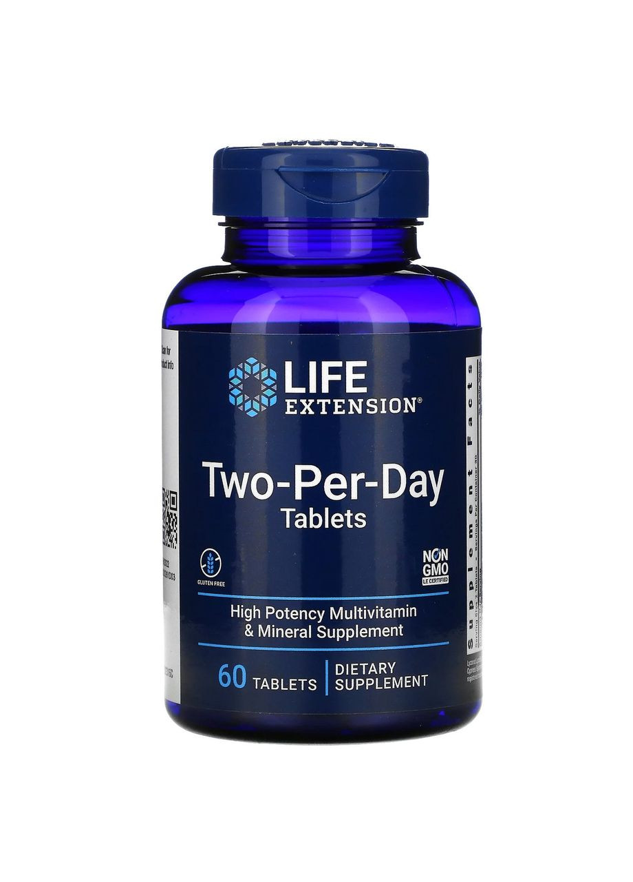 Мультивитаминный комплекс Дважды в день Twoper-Day 60 таблеток Life Extension (263517297)