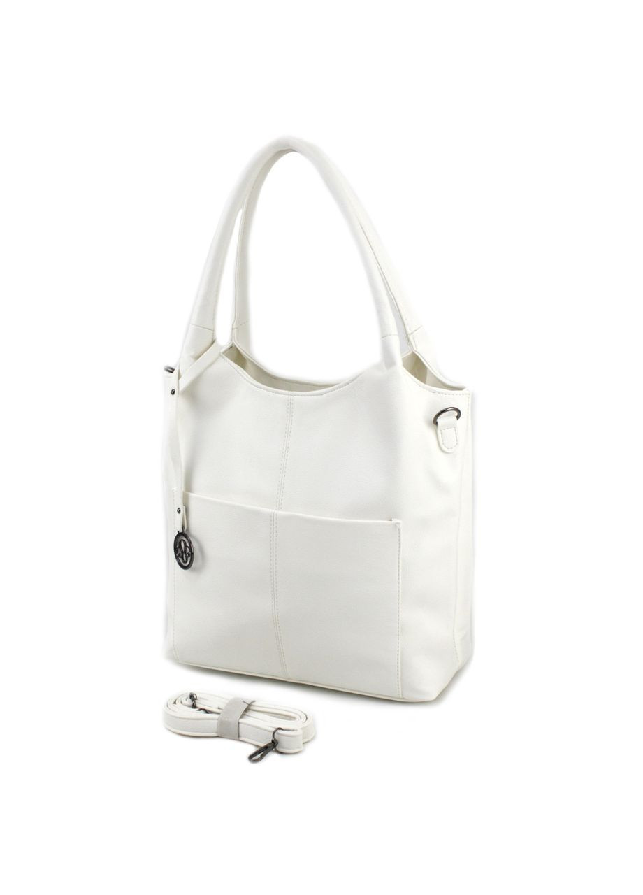 Повседневная вместительная женская сумка-хобо 50678 белая Voila (348418704)