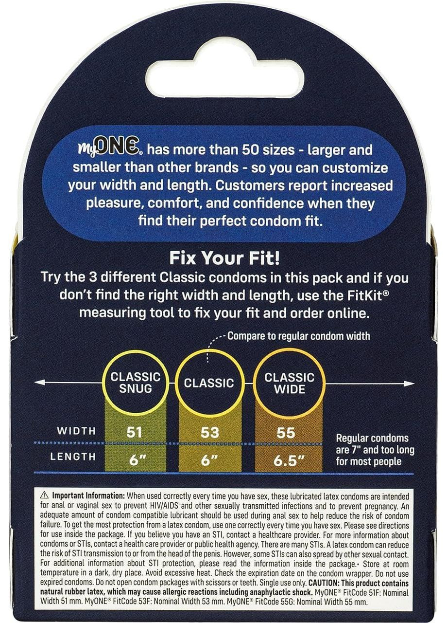 Презерватив MyONE Classic Sampler (три размера в одном) One (361669956)