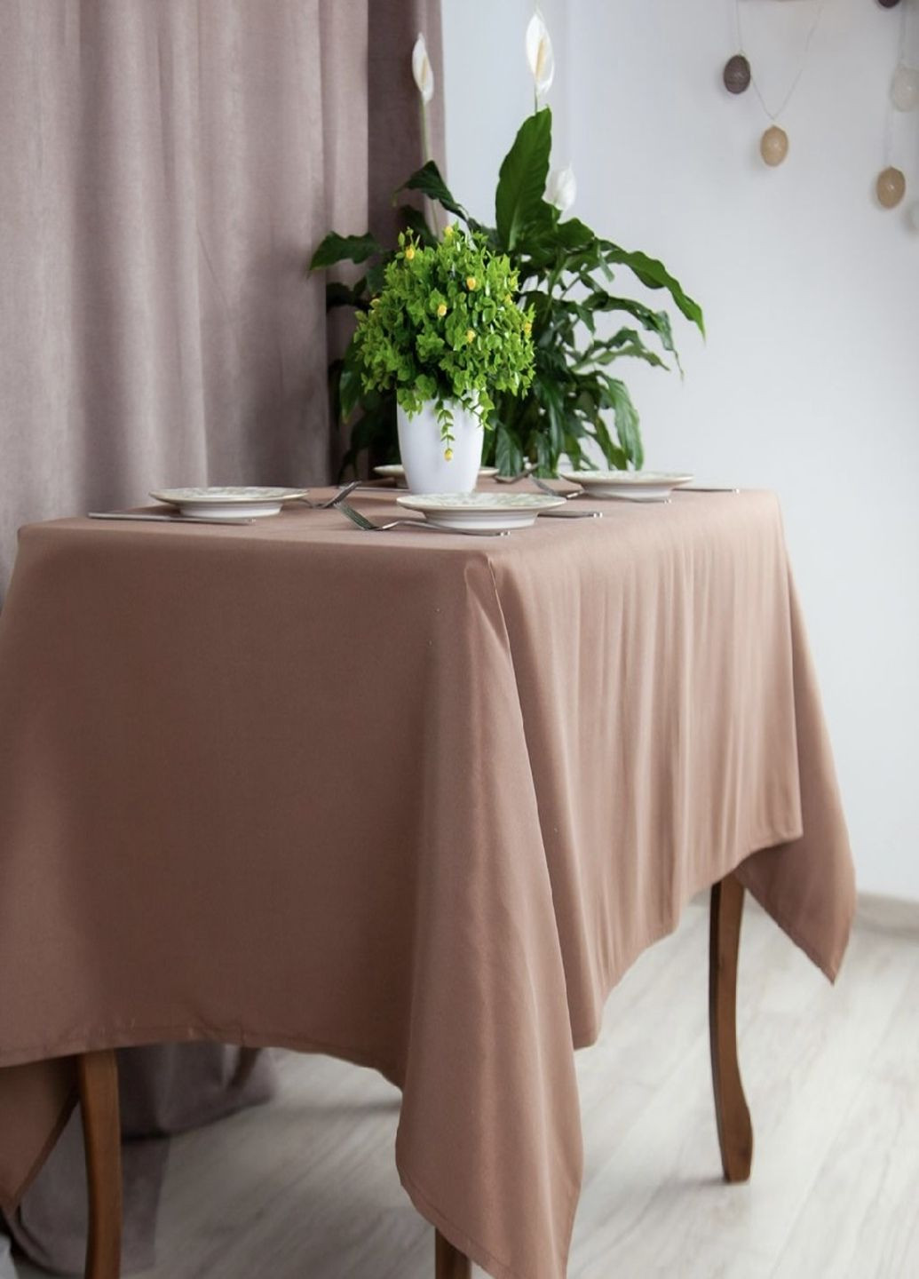 Скатертина 120х150 см водовідштовхуюча колір коричневий. ТЕП Скатертина (323653406)