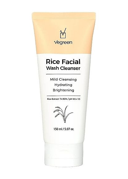 Гель для вмивання з рисовою водою Rice Facial Wash Cleanser 150ml (1301347-142238) Vegreen (368666993)