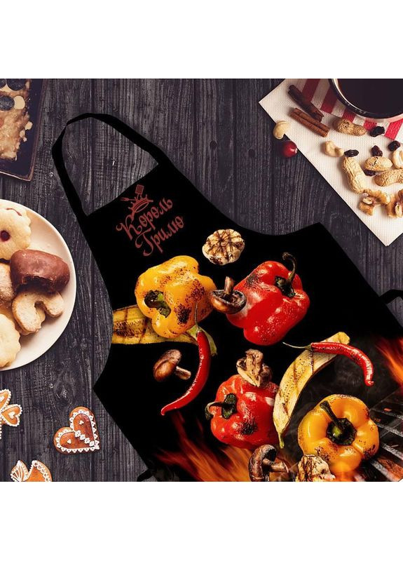 Фартух з дизайном Король Грилю Прикольний фартух з принтом розмір 80×60 Україна ТД (369660021)