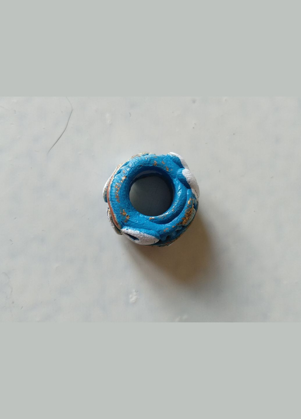 Керамическая бусина ручной работы "Веточка Вербы №1" (голубая) Коти&Ангели (301533022)