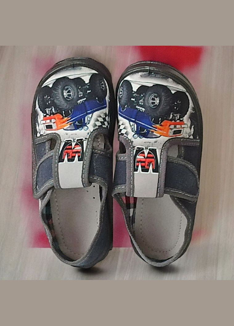 Серые ортопедические тапочки на липучке для мальчика сменная обувь в садик сменка валди Waldi