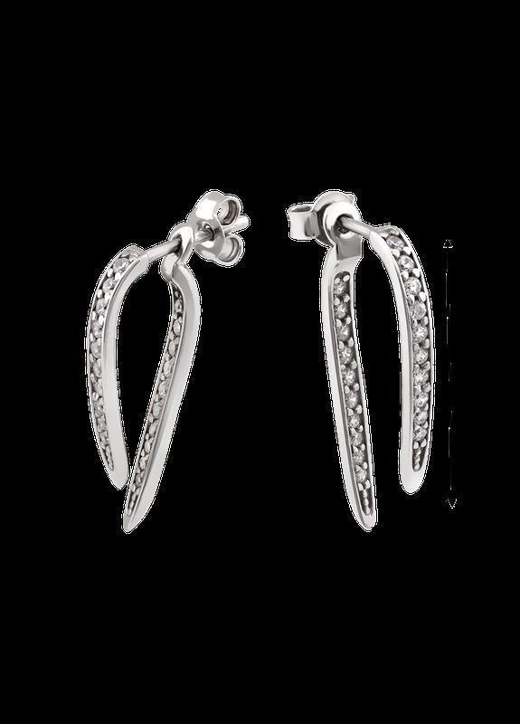 Серьги серебряные пусеты Галочки с маленькими фианитами No Brand (333705609)