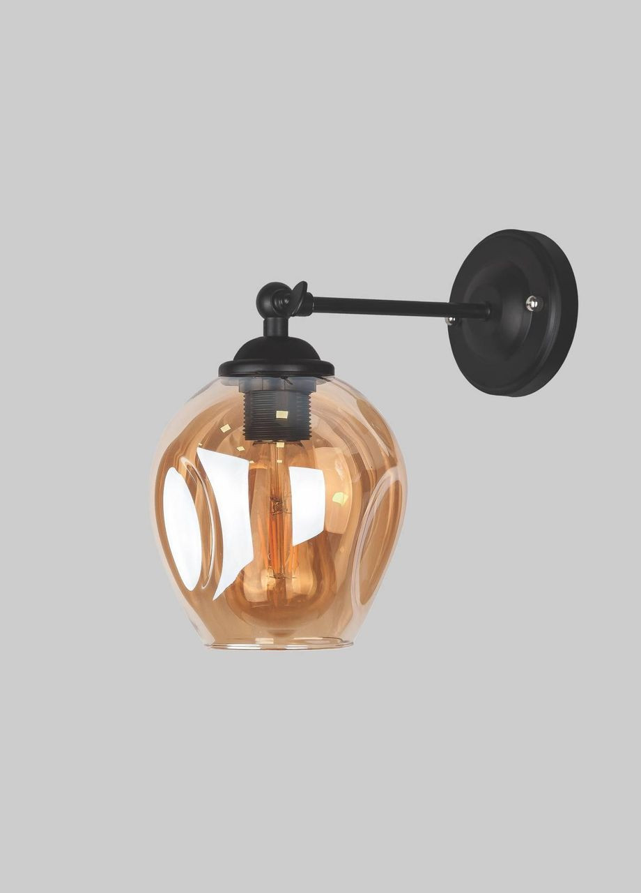 Чорне скляне бра "Молекула" (56-WPR0231F-1 BK+BR) кавово-прозорий No Brand (370072368)
