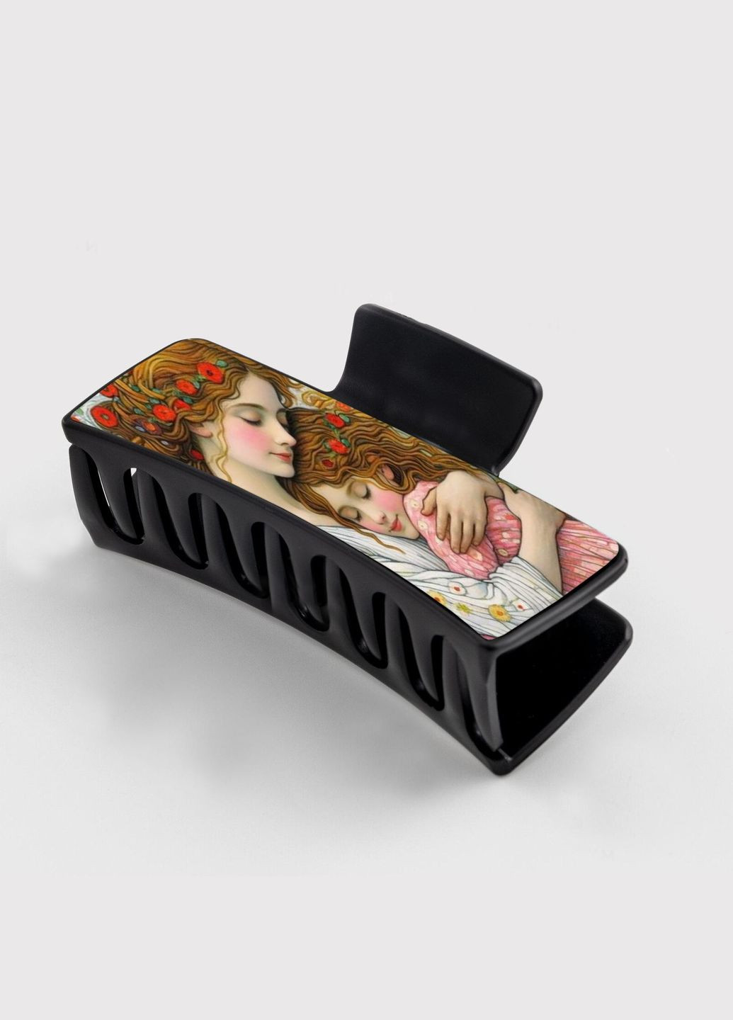 Заколка крабик для волос женская зажим шпилька Мама #02 черная No Brand (315630790)