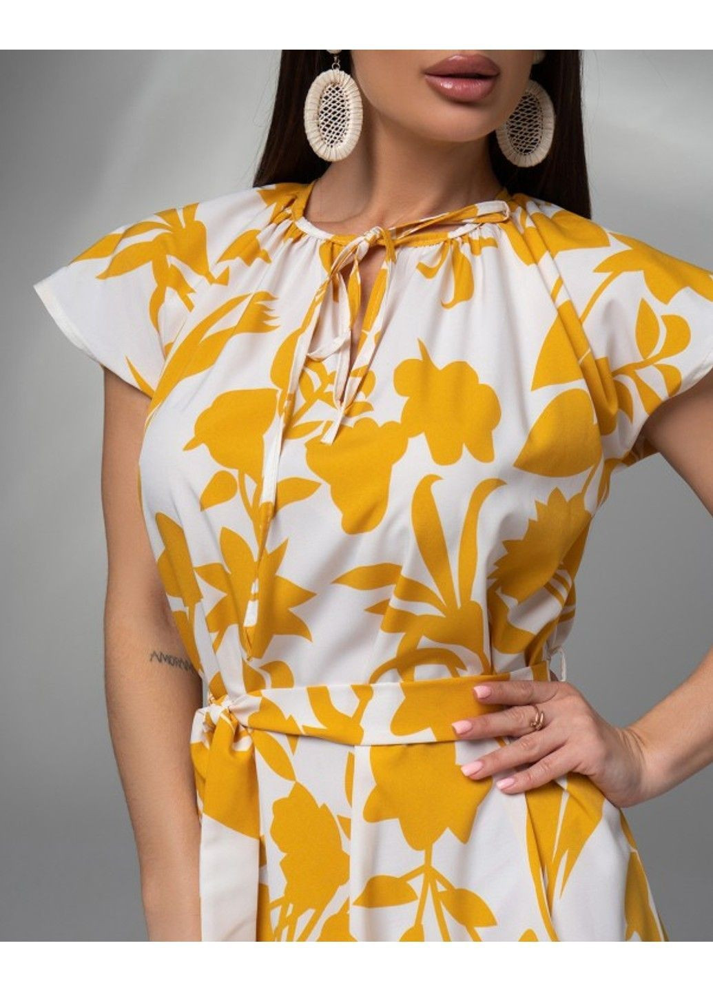 Комбинированное повседневный платье 14608 3xl мультиколор ISSA PLUS