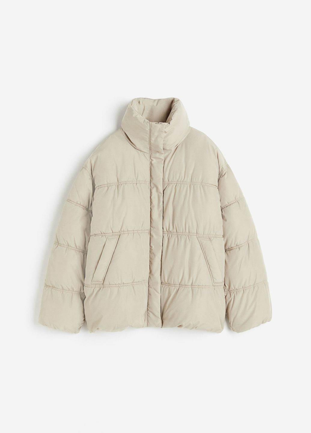 Бежевая демисезонная куртка свободного кроя H&M