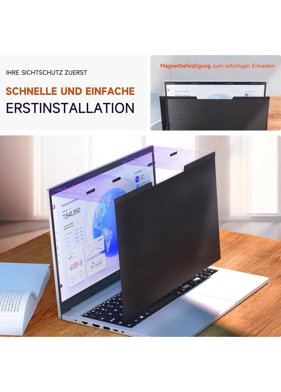 Магнитный защитный экран для ноутбука 16” пленка для конфиденциальности с защитой от синего света антибликовая No Brand (366422036)