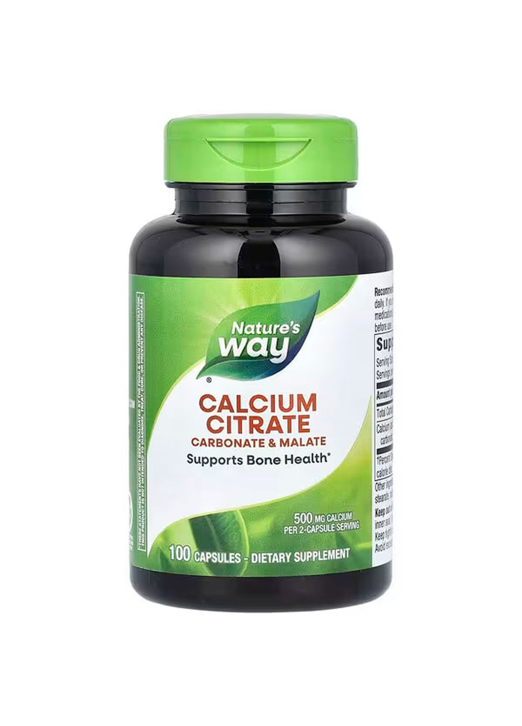 Цитрат кальция, Calcium Citrate, 500 мг, 100 капсул (250 мг на капсулу) Nature's Way (369155216)