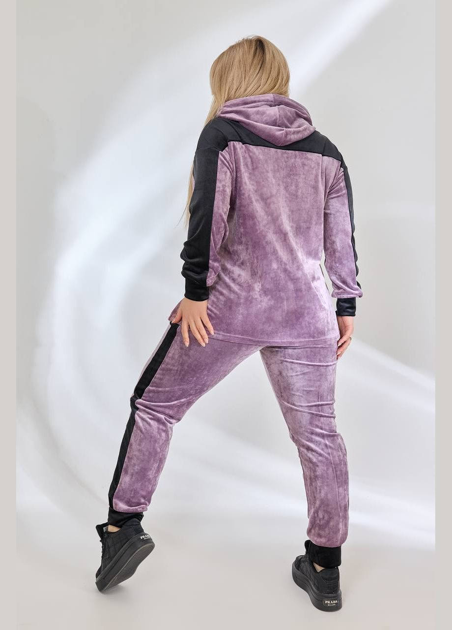 Женский велюровый костюм цвет лиловый р.50/52 451608 New Trend (282930688)