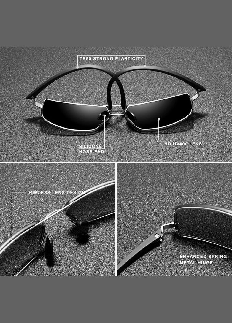 Мужские поляризационные солнцезащитные очки N7128 Silver Gray KINGSEVEN (303110883)