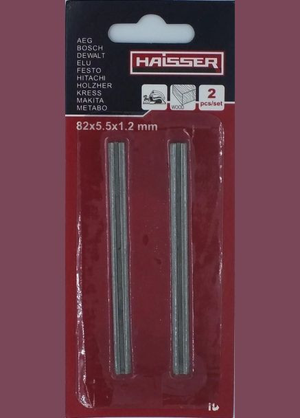 Полотно для электрорубанка 82x5.5x1.2 мм 2 шт (34809) Haisser (291020939)