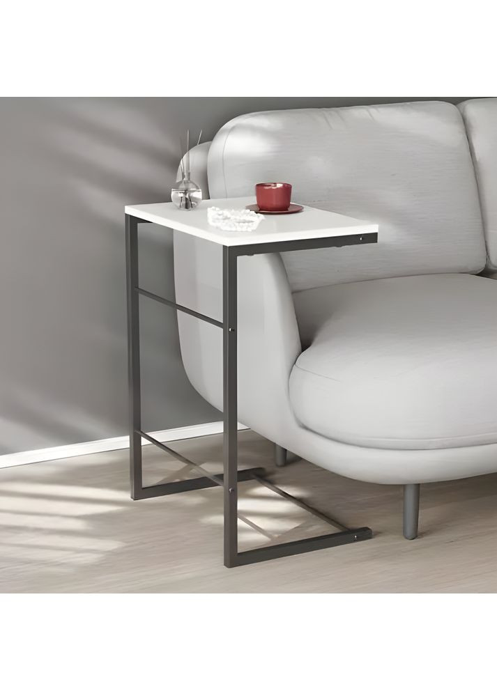 Столик Террі 650x440x330 Чорний метал ДСП Білий 16 мм (FRD-104648) Ferrum-decor (351358932)