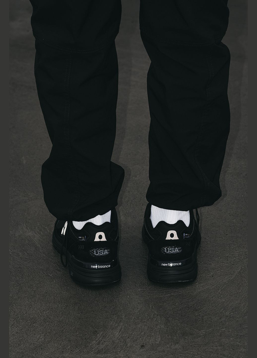 Черные всесезонные кроссовки мужские new balance 993 cordura black | нью беланс 993 черные No Brand