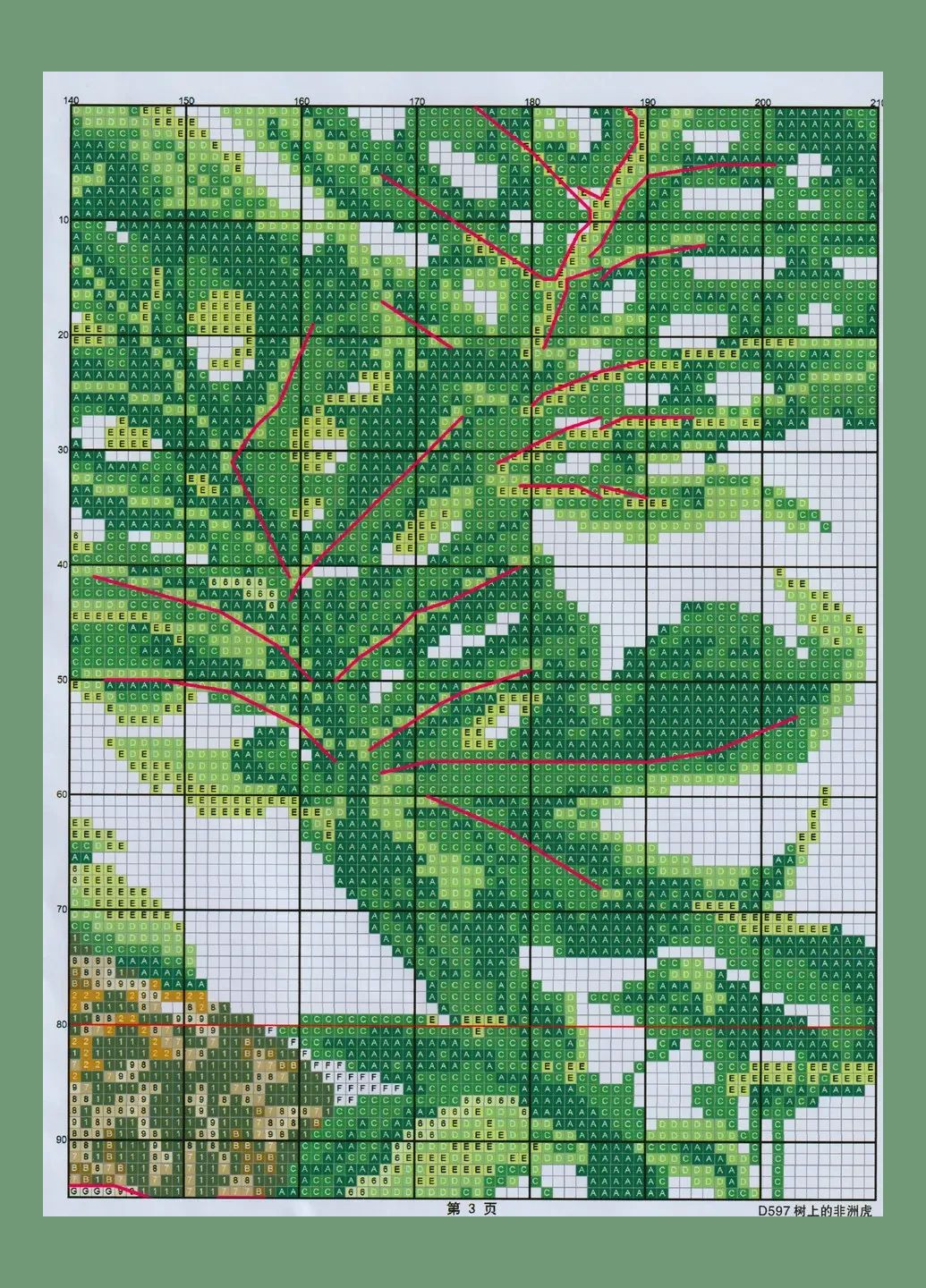 Набір для вишивання за нанесеною на канву схемою "African Tiger on thee". AIDA 14CT printed, 46*36см Joy Sunday (313614383)