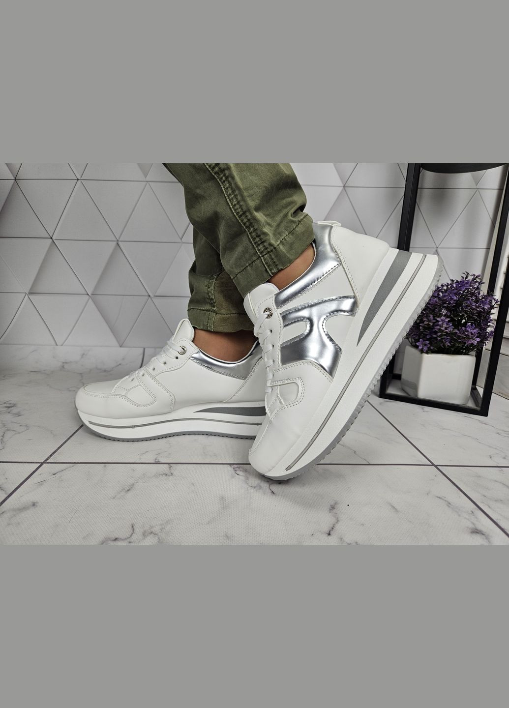 Кросівки білі на високій платформі No Brand білі (322650772)