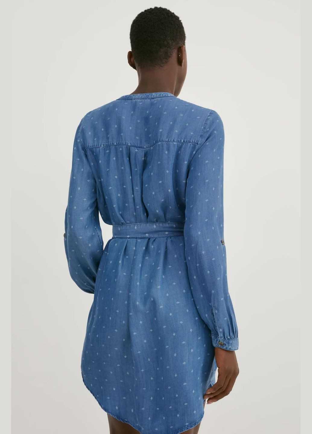Блакитна кежуал сукня з віскози C&A однотонна