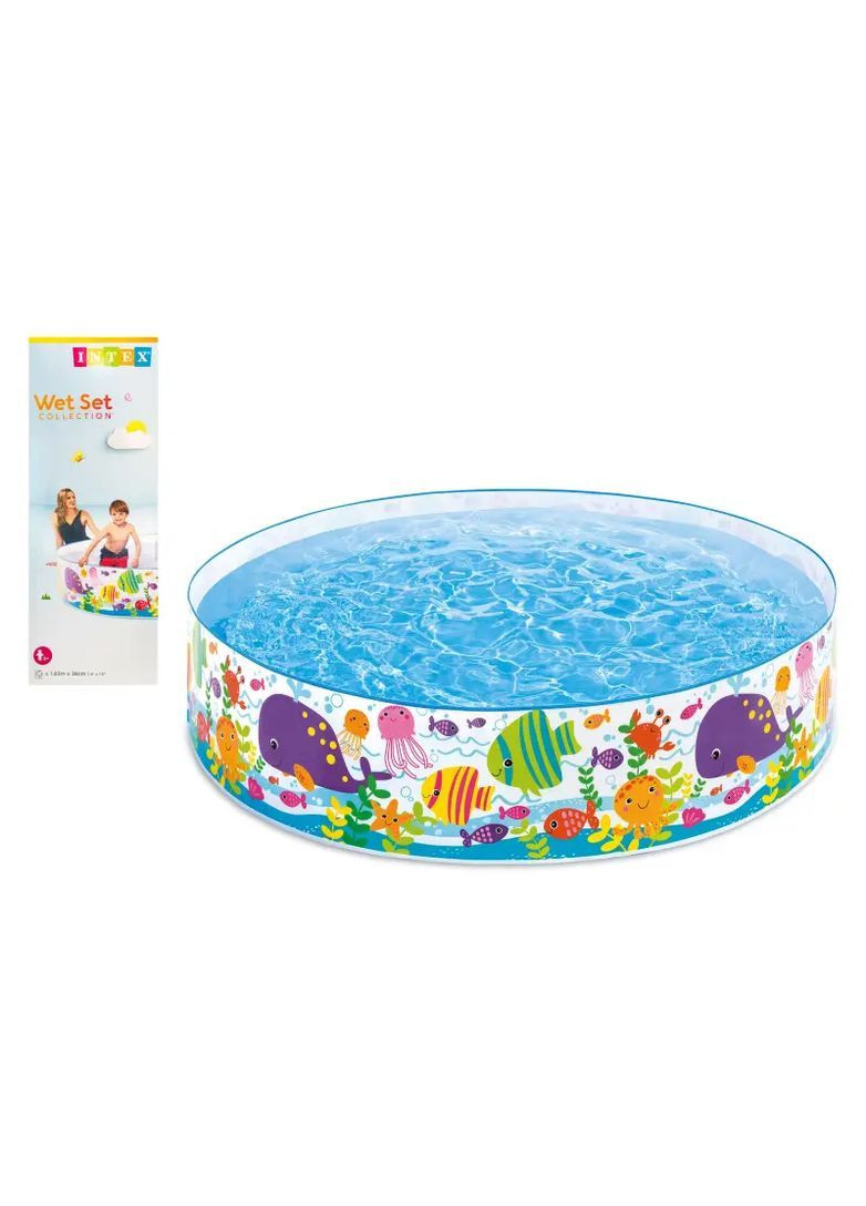 Детский каркасный бассейн Подводный мир ПВХ от 3 лет в ассортименте 56452 Intex Різ6452 (370651368)