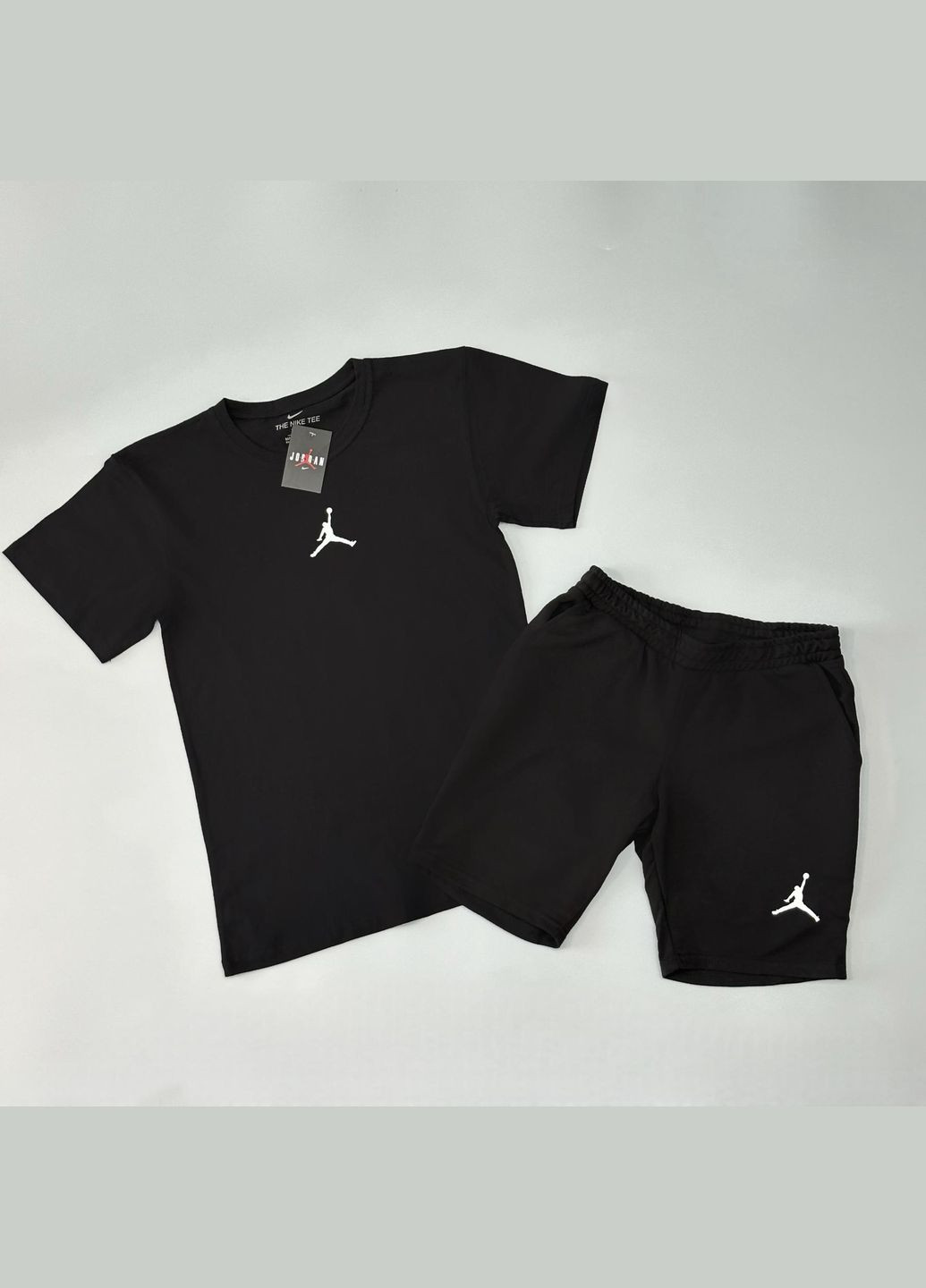Стильный мужской костюм Air Jordan шорты+футболка черный Freedom (332980476)