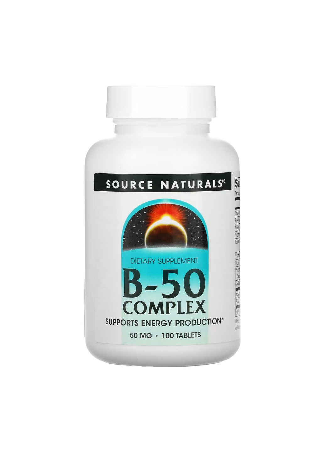 Витамины группы B для нервной системы B-50 Complex 50 мг 100 таблеток Source Naturals (367956500)