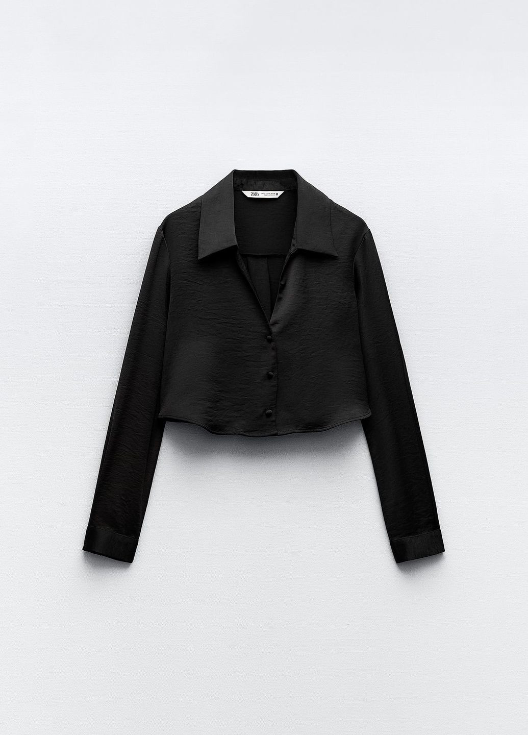 Черная вечерний рубашка однотонная Zara