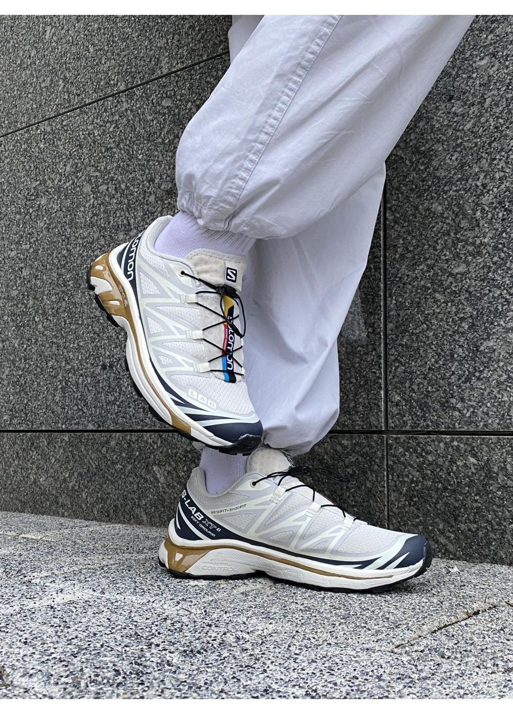 Бежеві Осінні кросівки чоловічі salomon s / lab xt-6 beige blue gold саломон хт-6 No Brand