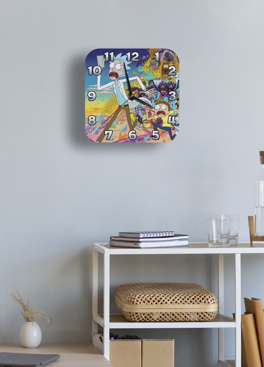 Годинник настінний Рік Морті 3 квадратний No Brand (328089253)