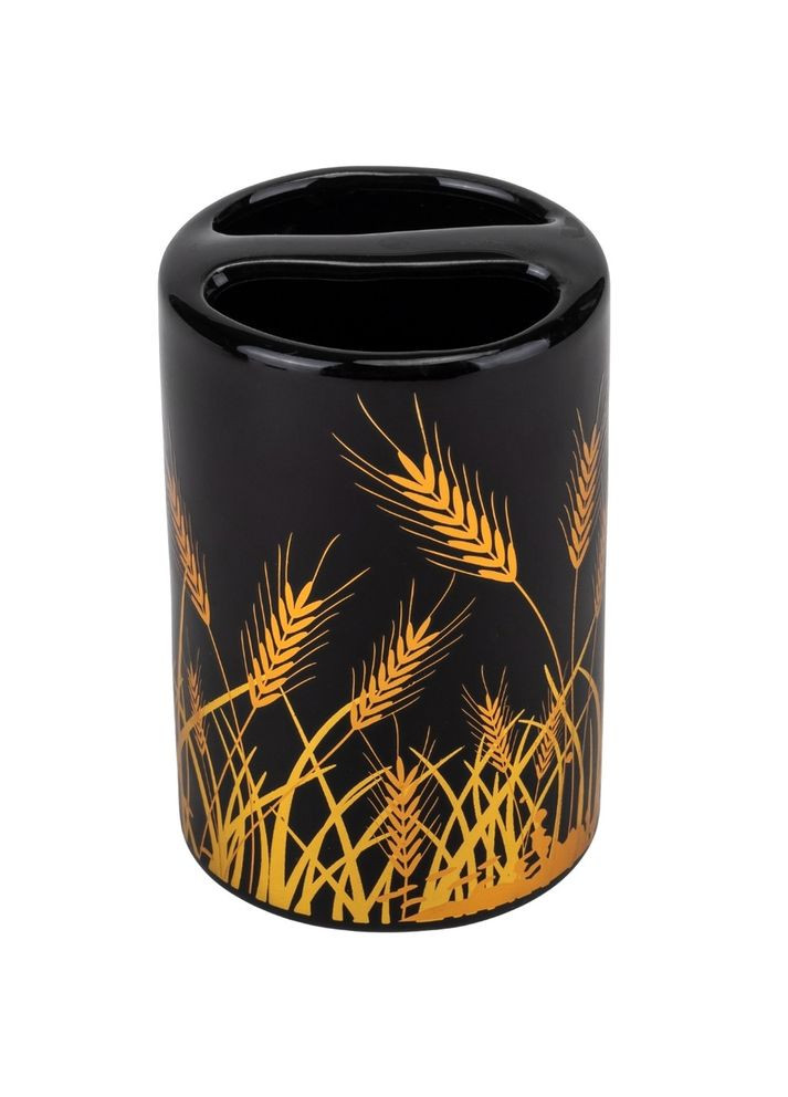 Набір для ванної кімнати 4 предмети кераміка 9190-017 чорний із візерунком No Brand (346152703)