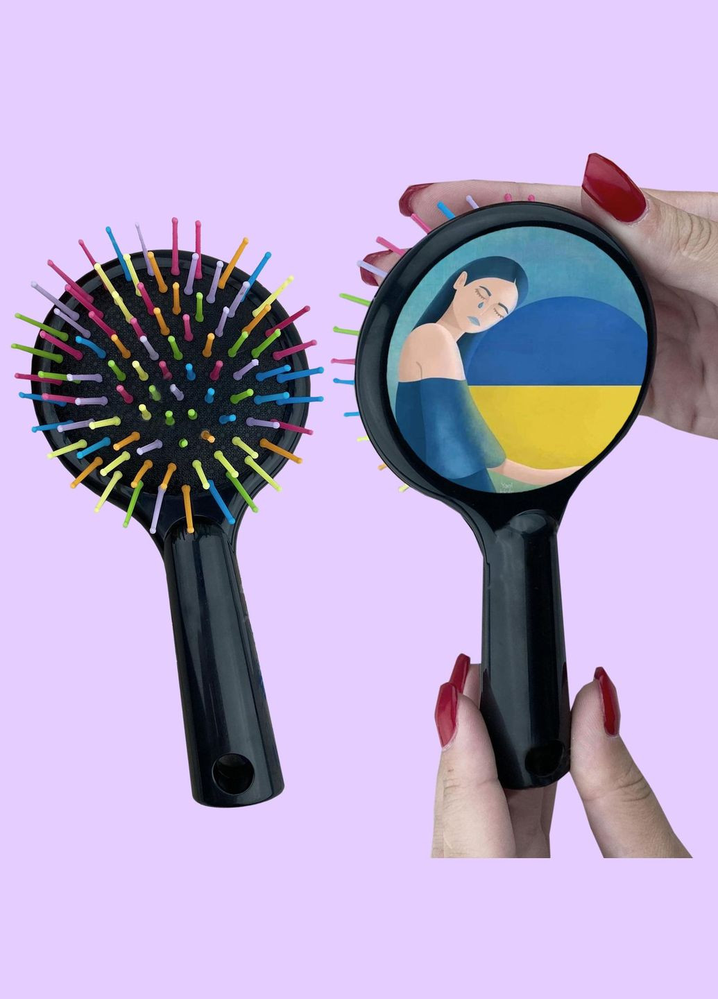 Гребінець для волосся з патріотичним малюнком #0021 Чорний No Brand (315045667)