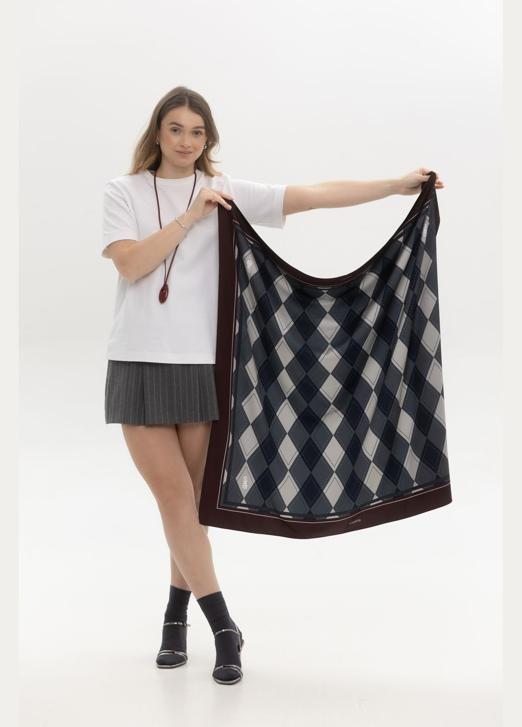 Шелковый платок «Аргайл» 55х55 см разноцветный. Shpalta (333823882)