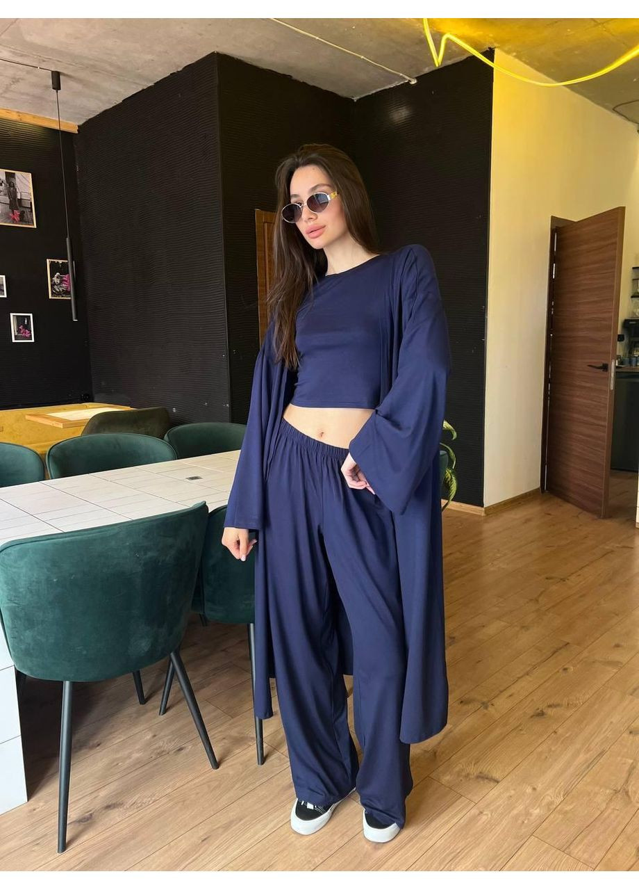 Жіночий комплект 3в1 кімоно + футболка +палацо No Brand (365453137)