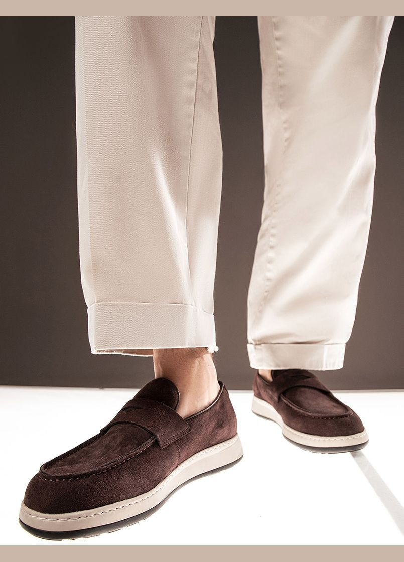 Коричневые мужские туфли 309а-01-h57 коричневый замша Miguel Miratez
