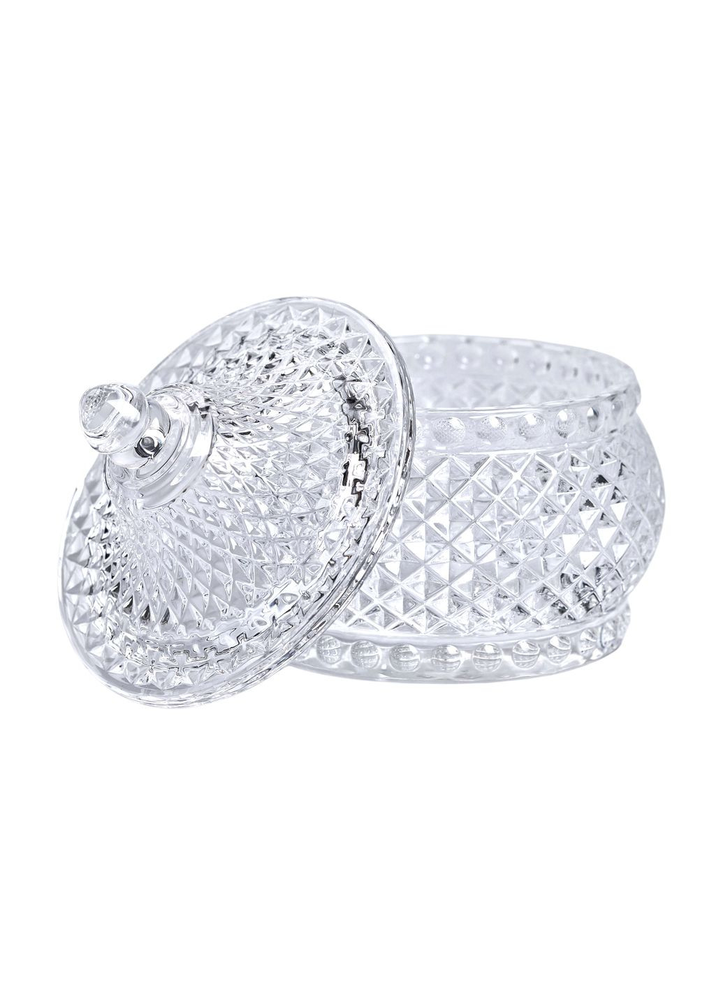 Цукорниця скляна Glass Jay з кришкою в східному стилі, diamonds Yiwu (324069987)