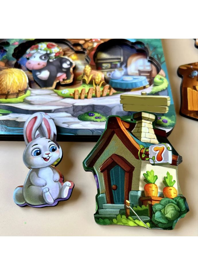 Деревянный пазл-вкладыш "Где чей домик на дереве?" (ПСД172) PSD172 трехслойный Ubumblebees (368709492)