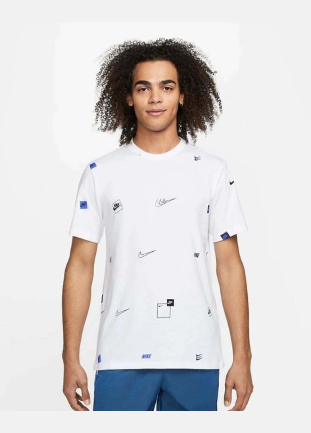 Біла футболка чоловіча 12 mo logo aop tee dn5246-100 біла Nike