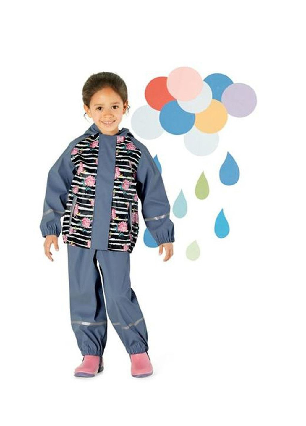 Куртка-дощовик водовідштовхувальна та вітрозахисна для дівчинки 318375 Різнобарвний Lupilu (257934190)