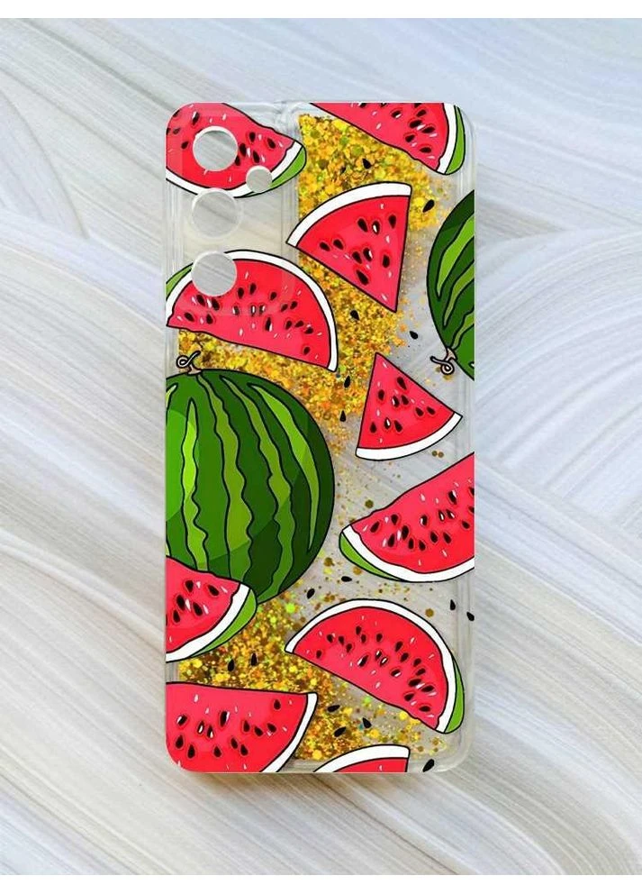 Чехол с плавающими блестками на Samsung Galaxy A05s (A057) Золотой:: Арбузы (принт 341) CASE CONTROL (360685888)