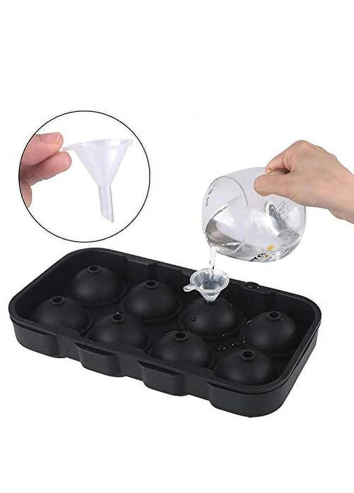 Форма для льда силиконовая Шар 8 ячеек 22x11,5х4,5 см Черный (C051356) Ice (333707583)