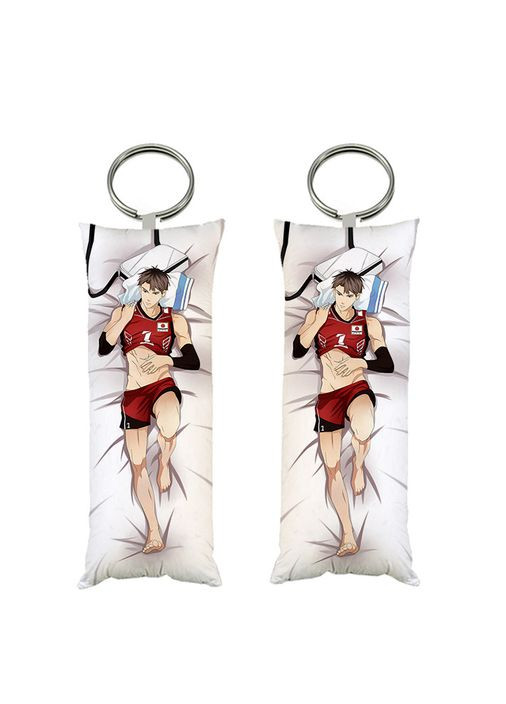 Брелок міні-дакімакура Ушіджіма Вакатоші аніме Волейбол двосторонній 4х10 см (br0048) No Brand (327006513)