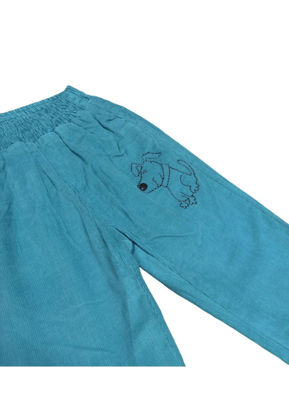 Бирюзовые повседневный, классические, домашние, джинсовые, кэжуал демисезонные брюки прямые Бембі